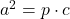 a^2 = p \cdot c