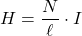 H=\dfrac{N}{\ell} \cdot I