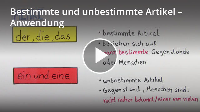 Unbestimmter Artikel Und Bestimmter Artikel – Definition ...