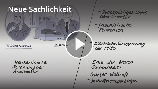 Lyrik Der Neuen Sachlichkeit Neue Sachlichkeit – Definition & Zusammenfassung | Easy Schule