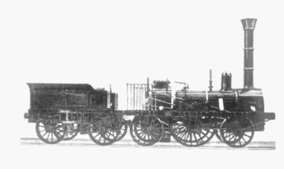 Dampfbetriebene Lokomotive