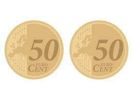 Zwei 50 Cent Münzen