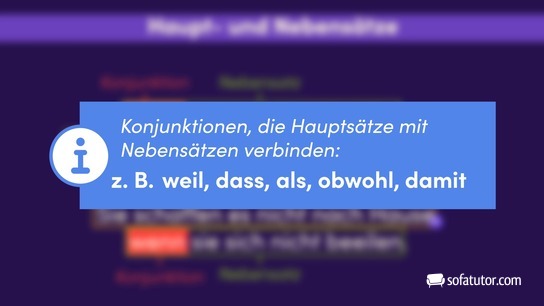 Konjunktionen, die Nebensätze einleiten