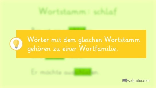 Wortstamm und Wortfamilie